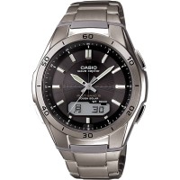 Casio CASIO Collection Wave Ceptor Solar Dual Display Black Titanium Bracelet Watch WVA-M640TD-1AER