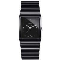 Rado Mens Ceramica Diamonds Quartz Black Ceramic Bracelet Watch R21700702 L