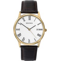 Sekonda Mens Classic Brown Strap Watch 3676
